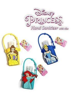 Disney Princess Hand Sanitizer Holder Set Belle Ariel Cinderella Travel